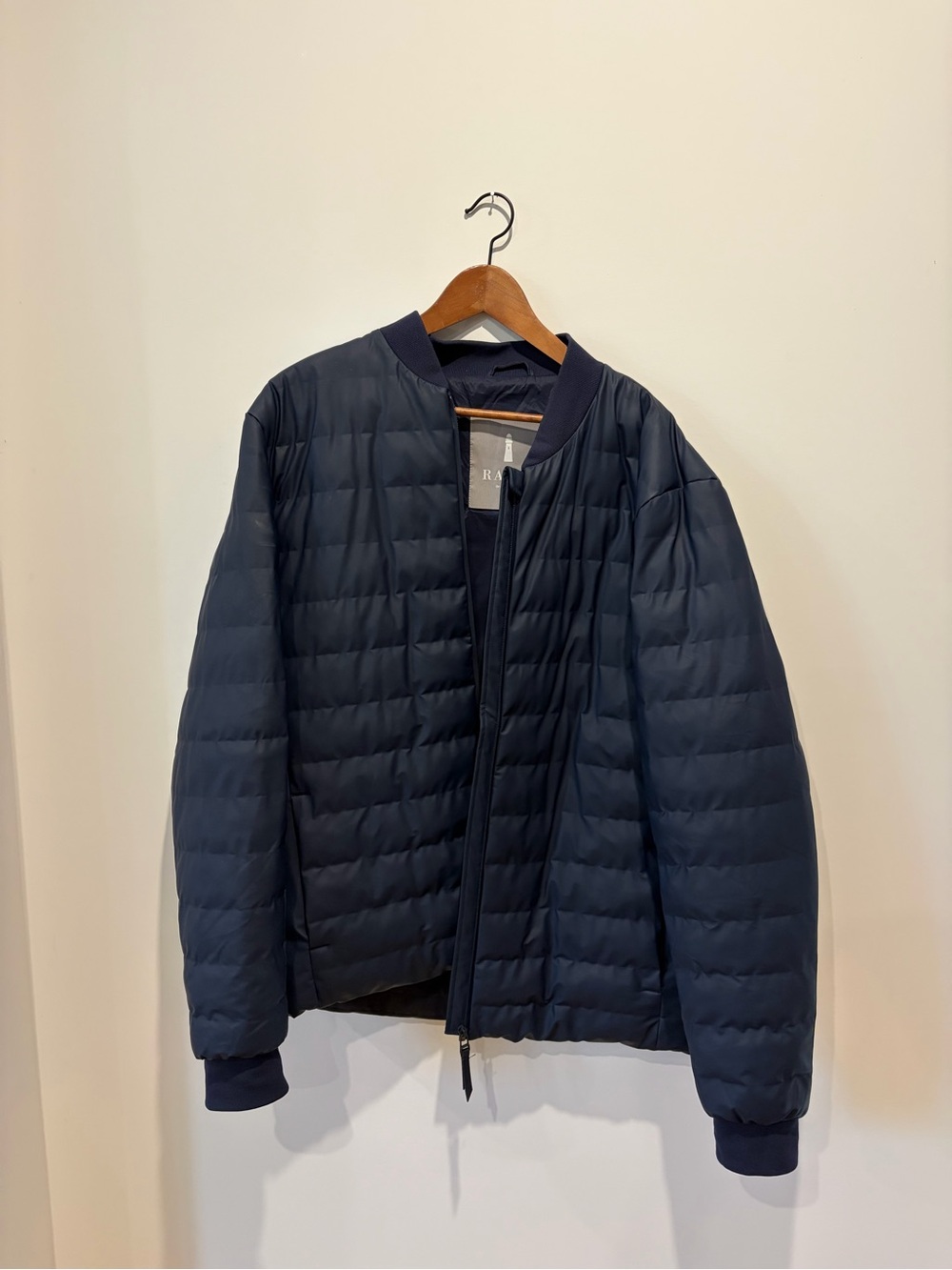 Rains waterproof Men's Navy Quilted Bomber Jacket